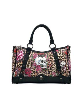 Ed Hardy Leopard Skull Tattoo Satchel Bag
